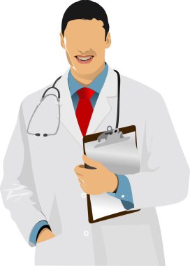 Medical doctor with stethoscope. Vector illustration clipart