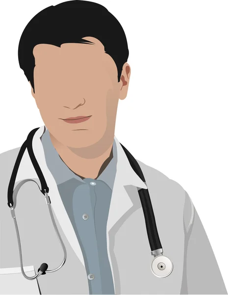 Medische arts met een stethoscoop. vectorillustratie — Stockvector