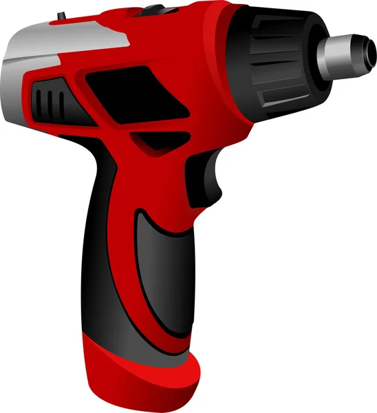 Power drill isolated on a white background. Vector illustration. — Stock Vector