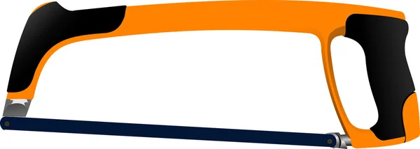 Ijzerzaag met de oranje omgaan met geïsoleerde op witte achtergrond — Stockvector