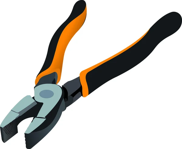 Black-orange pliers isolated on white background. Vector illustr — Stock Vector