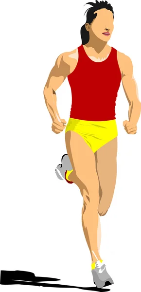 Poster Athletics. The running . Sport. Running. Vector ill — Stock Vector