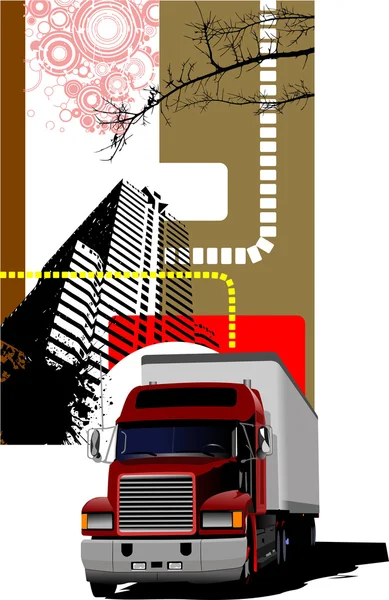 Grunge stílus fedezésére brosúra városi kép. Vektoros illustratio — Stock Vector