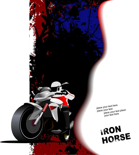 オートバイの画像と自然な背景。鉄馬。il をベクトルします。 — ストックベクタ