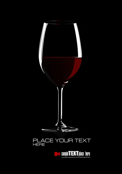 Glass of red wine. Vector illustration on white background — Stock Vector
