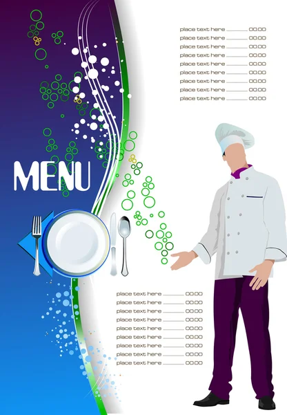 Restaurant (cafe) menu. Colored vector illustration for designer — Stock Vector