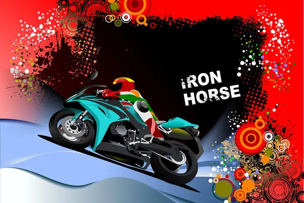Природний фон з зображенням мотоцикла. Залізний кінь. Вектор іл — стоковий вектор
