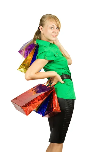 Girl with shopping bags Royalty Free Stock Photos
