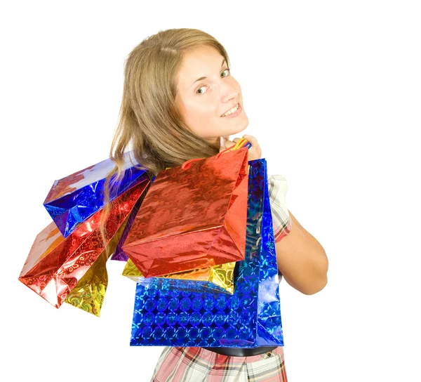 Girl with shopping bags Stock Photo
