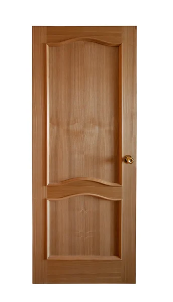 Fából készült ajtó. Elszigetelt, felett fehér — Stock Fotó