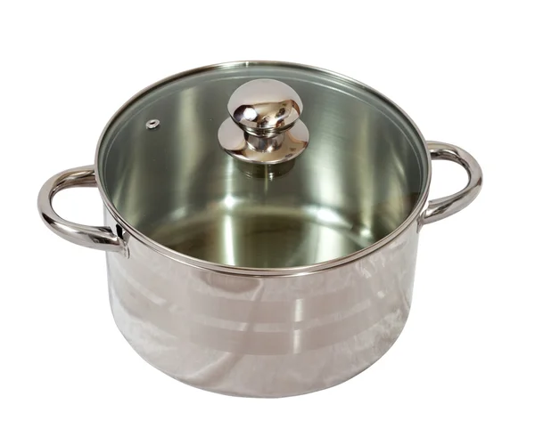 Metallic pan. Isolated on white — Stock Photo, Image