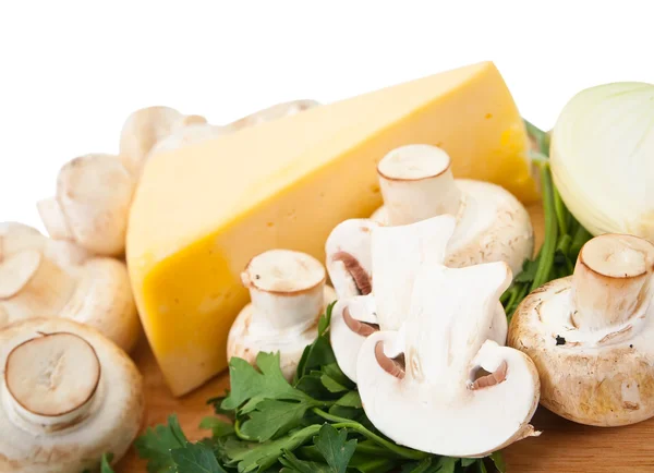 Гриб Шампиньон с сыром — стоковое фото