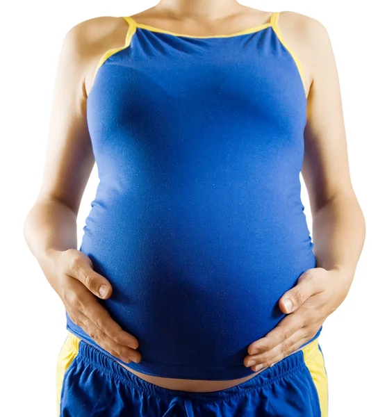 Mage i 9 månader gravid kvinna — Stockfoto