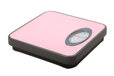 Weighing scales over white clipart