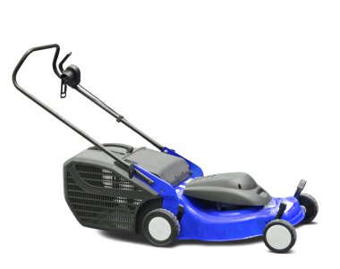 Blue lawn mower clipart