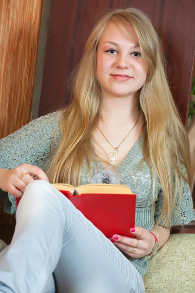 Long-haired female student — Stock Photo, Image