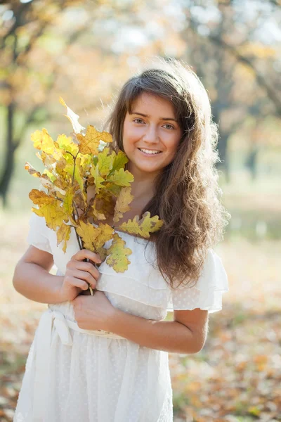 Outdoor portrait of long-haired girl — Stock Photo, Image