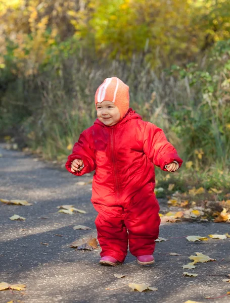 秋の公園で幸せな幼児 — ストック写真