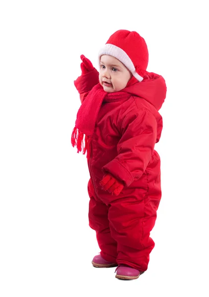 Счастливый малыш в зимней одежде — стоковое фото