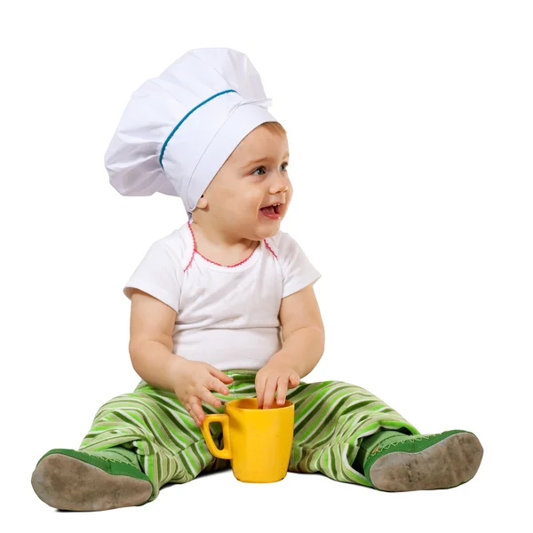 Bebé cocinar fondo blanco — Foto de Stock