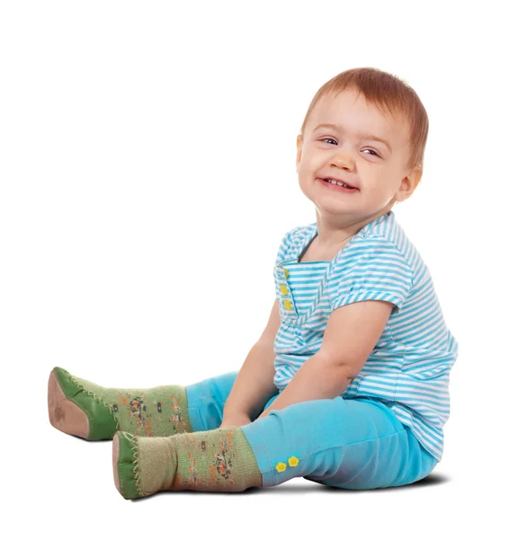 Sitting happy toddler — Stock Photo, Image