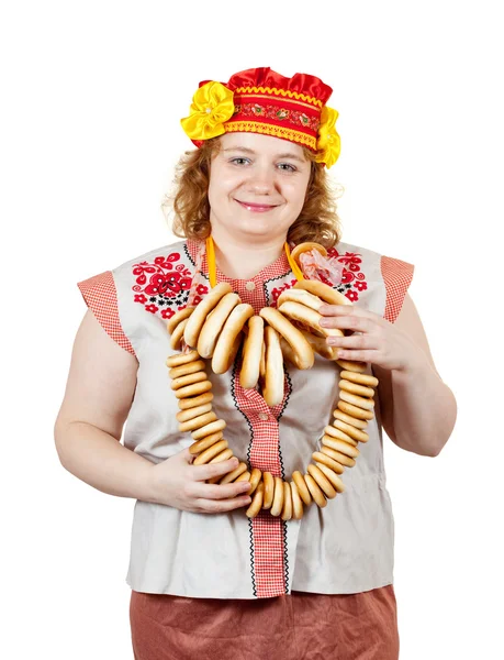 Kadın Rus geleneksel giysiler içinde — Stok fotoğraf