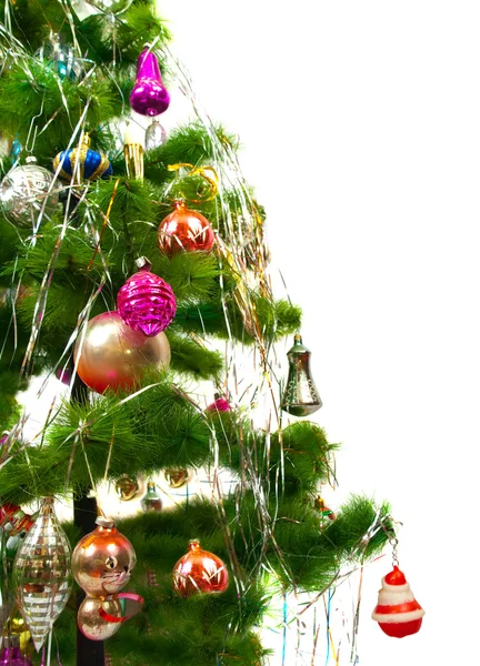 Kerst dennenboom op witte achtergrond — Stockfoto