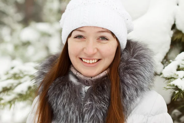 Téli lány portréja — Stock Fotó