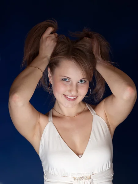 Portrét dlouhými vlasy Girl — Stock fotografie