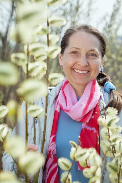 Mature woman in spring — Stock Photo, Image