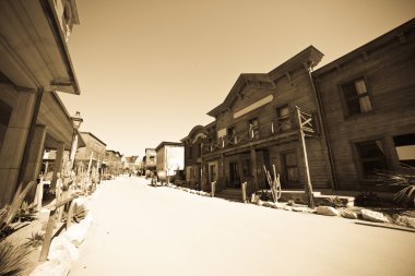 Vintage photo of Far west town clipart