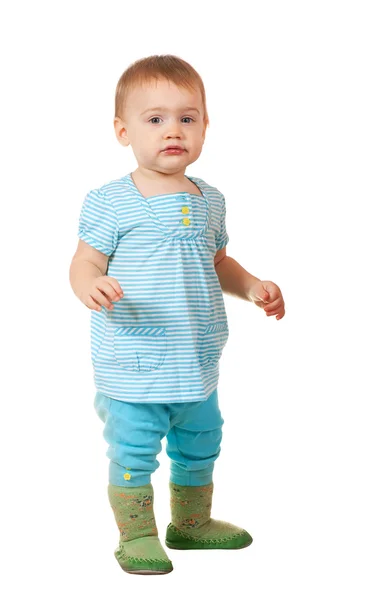Niño de un año sobre blanco —  Fotos de Stock