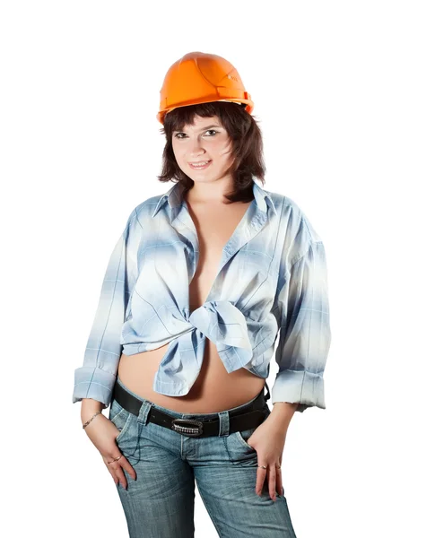 Sexy Bauarbeiterin — Stockfoto