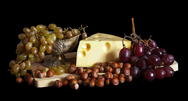 Uvas e queijo — Fotografia de Stock