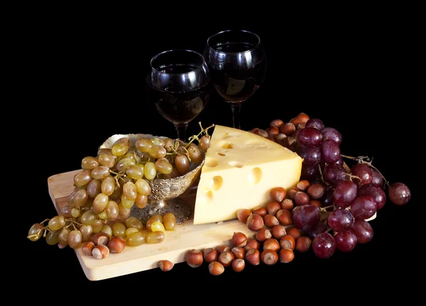 Uvas e queijo — Fotografia de Stock