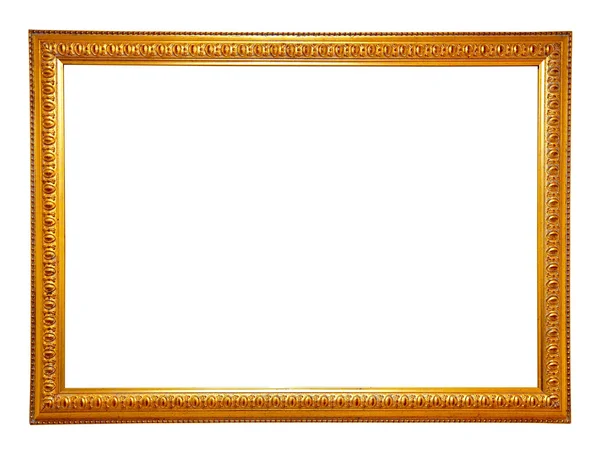 Klasik altın çerçeve. Beyaz arka plan üzerinde izole — Stok fotoğraf