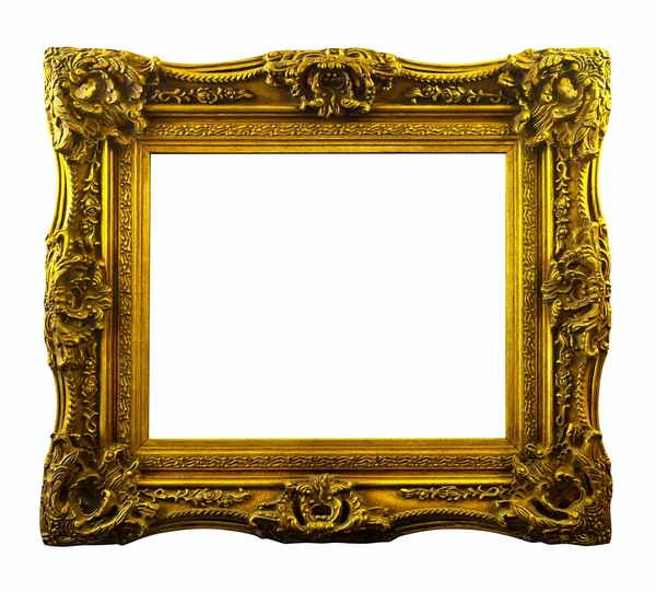 Oude bronzen frame. geïsoleerd op witte achtergrond — Stockfoto