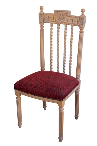 Ancienne chaise en bois. Isolé sur blanc — Photo