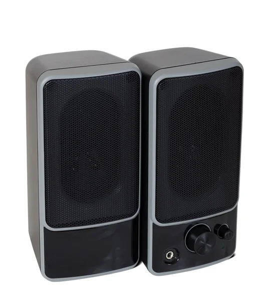 Two black speaker. Isolated over white — Stock Photo, Image
