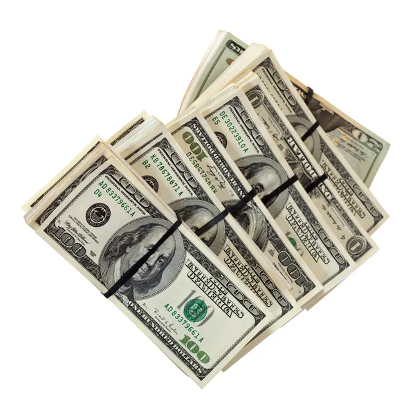Nás dolarů bankovky. izolované na bílém — Stock fotografie