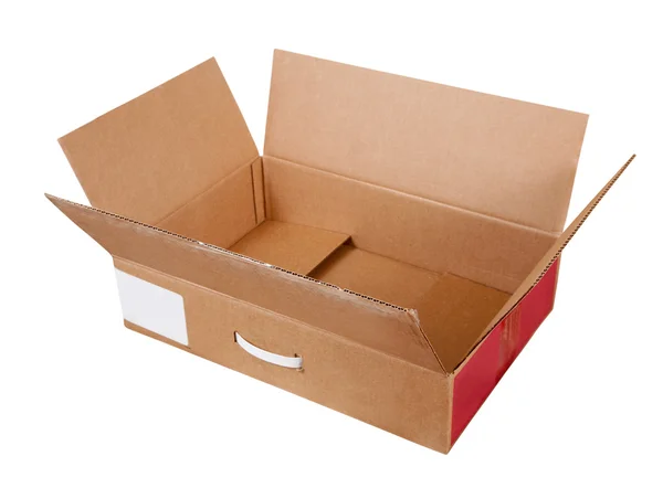 Kartonnen doos geopend — Stockfoto