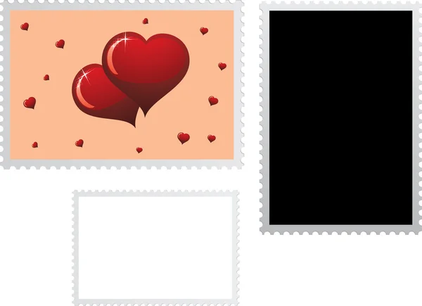 バレンタインの日の休日のための切手 — ストックベクタ