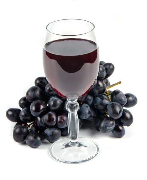 Glass with wine and fruit — Stock Photo, Image