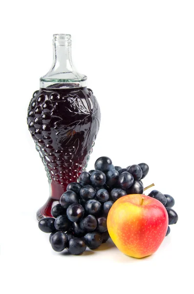 Vieille bouteille et fruits — Photo