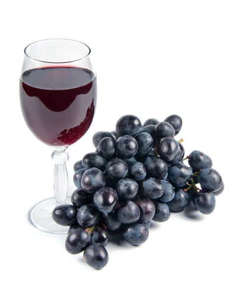 Ποτήρι με κρασί και σταφύλια — Φωτογραφία Αρχείου