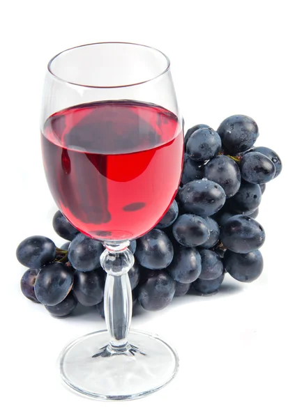 Glass with wine and fruit — Stock Photo, Image