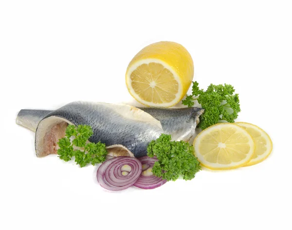 Herring with herbs and lemon — Stock Photo, Image