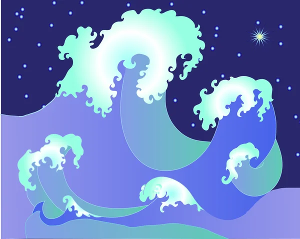 Vlny s pěnou v moři — Stock fotografie