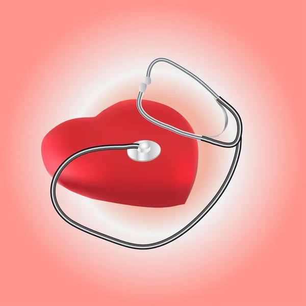 Abbildung von Stethoskop und Herz — Stockfoto