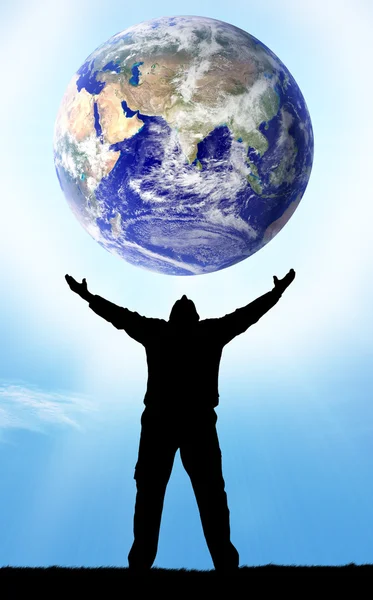 Planet Earth in hand — Stock Photo, Image